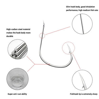 Hameçon simple Grip Lock Slow Jigging 30pcs 2/0