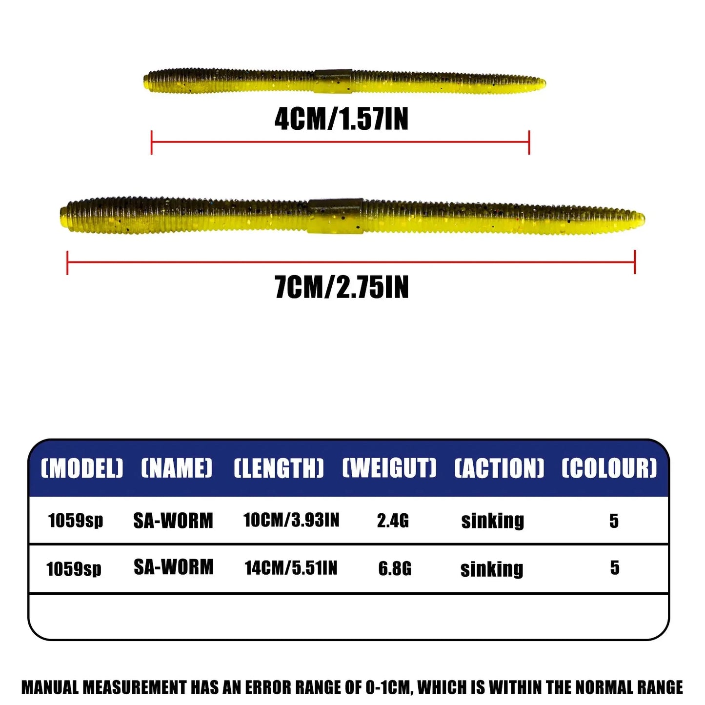 Leurre souple Glide Worm Flex 10cm/14cm 10pcs