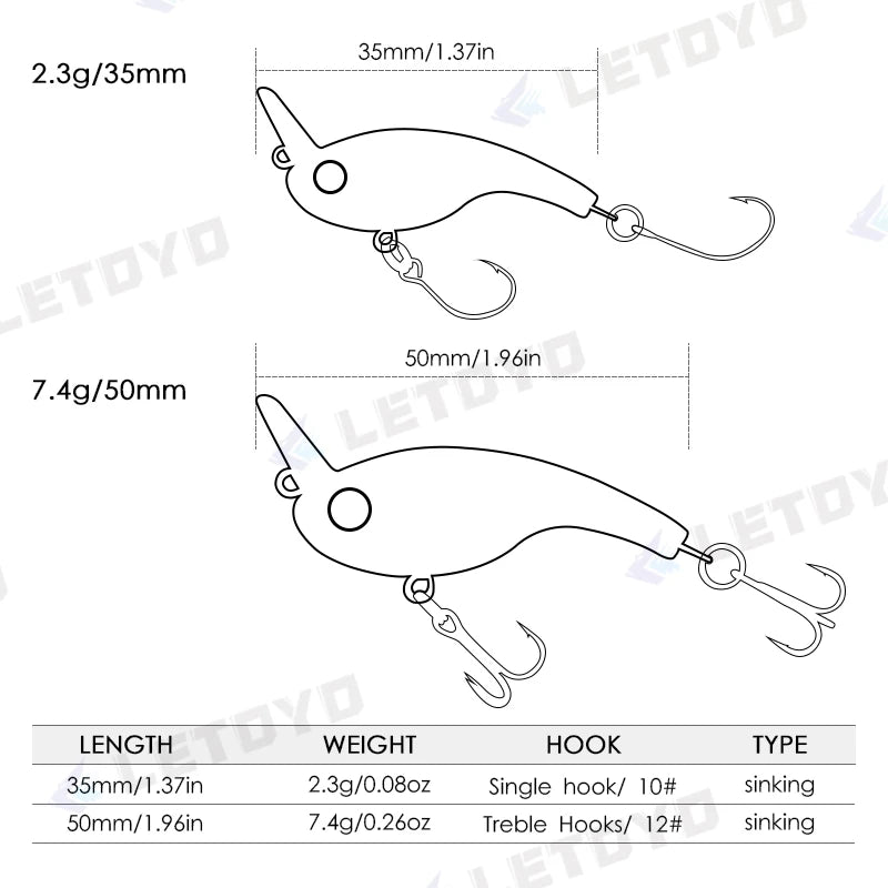 Leurre coulant Rip Glide Mini Minnow LETOYO 3,5cm - 5cm