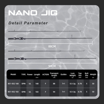 Canne spinning Rapid Flow Nano Jig MIFINE 1,68m