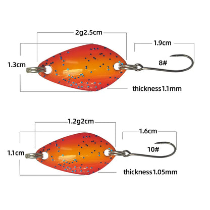 Cuiller ondulante Glow Blade 1,2g-2g hameçon simple